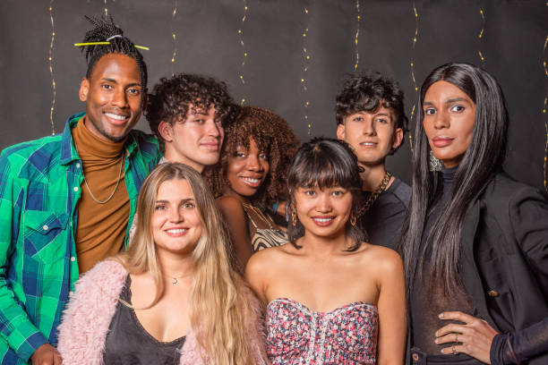 istock Portrait of multi-ethnic friends posing and looking at camera 1357263608