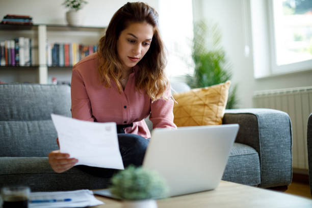 istock Woman working at home 1357265390