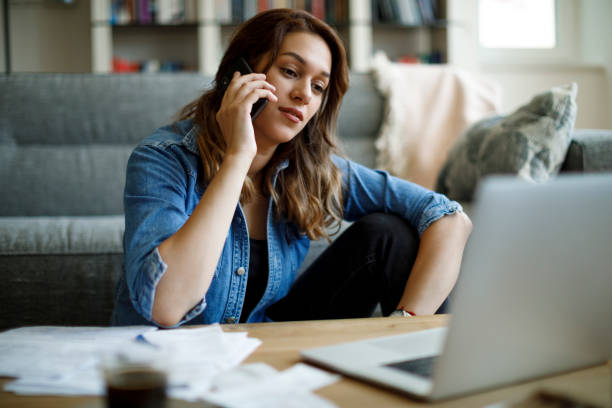 istock Young woman working at home 1357265502
