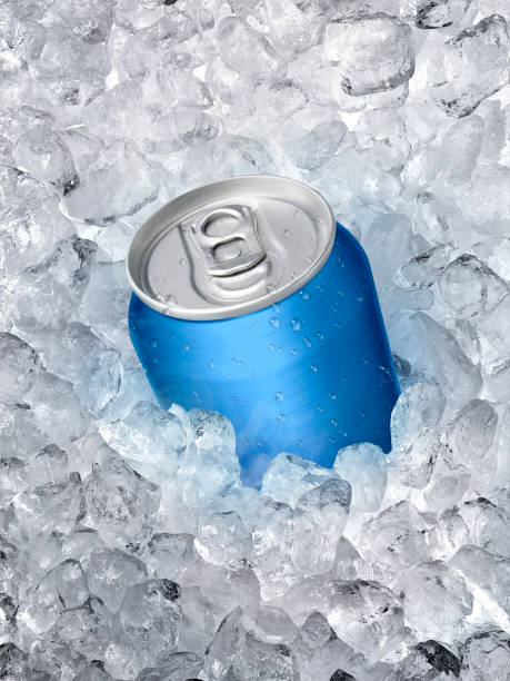 istock Metal aluminum beverage drink can in ice 1357267607