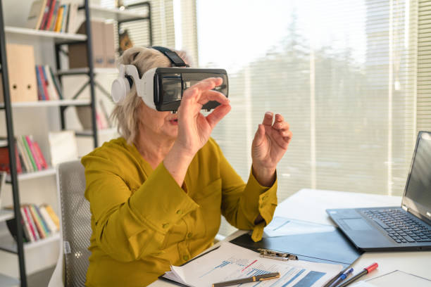 istock business woman with virtual reality 1357267675