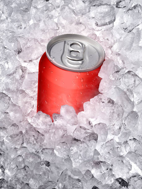 istock Metal aluminum beverage drink can in ice 1357267721