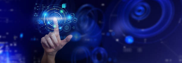 istock Hand touching the metaverse. Internet digital transformation, next generation of technology era, virtual reality, social media platform. Business background double exposure photo 1357268799