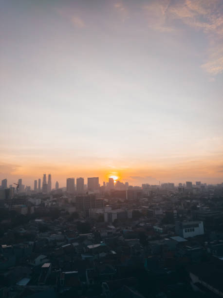 istock Beautiful sunset in Jakarta, Indonesia 1357269792