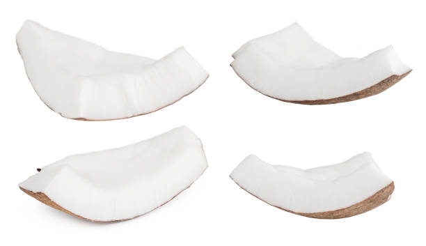 istock Coconut pieces isolated on a white background. Collection 1357269947