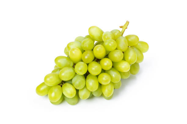 istock Bunch of fresh green grape isolated on white 1357270418