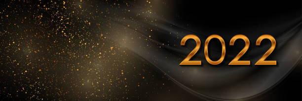 istock Bright golden and black abstract 2022 New Year background 1357272368