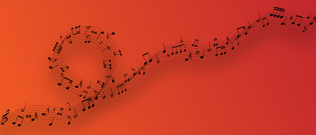 red musical background illustration