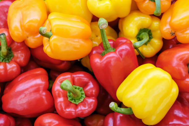 istock A fresh colorful pepper close-up, natural background and texture. 1357275425