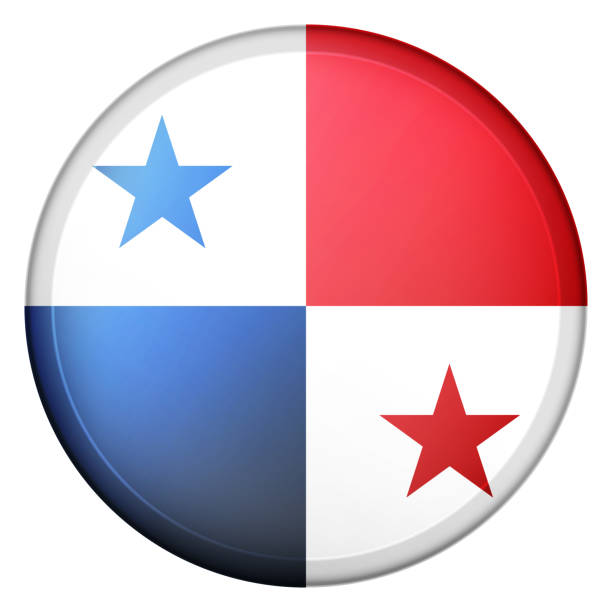 Glass light ball with flag of Panama. Round sphere, template icon. National symbol. Glossy realistic ball, 3D abstract vector illustration highlighted on a white background. Big bubble. Glass light ball with flag of Panama. Round sphere, template icon. National symbol. Glossy realistic ball, 3D abstract vector illustration highlighted on a white background. Big bubble. 3d panama flag stock illustrations