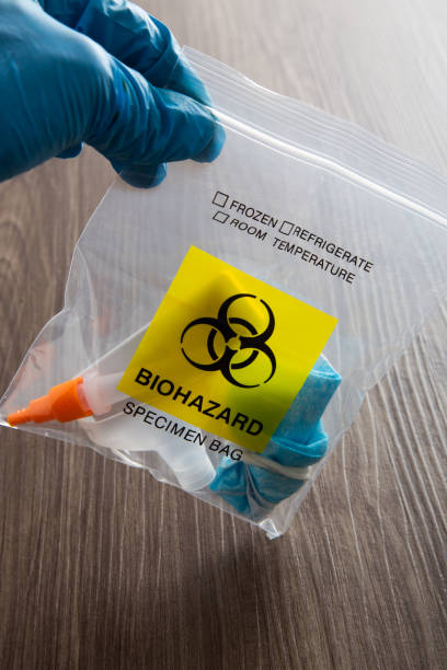 istock Covid-19 Rapid Antigen Test kit and biohazard specimen bag 1357277244