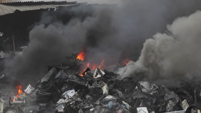 A fire broke out at a recycling centre.