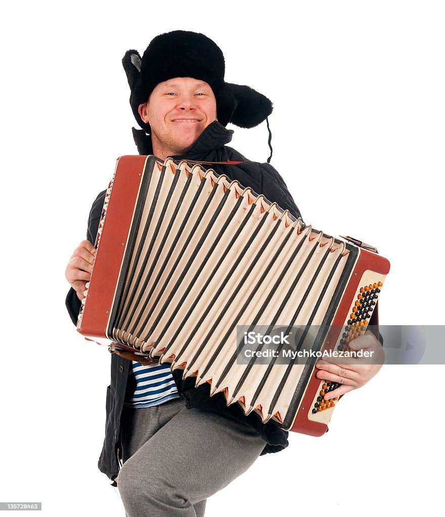 Ruso hombre con acordeón - Foto de stock de Acordeón - Instrumento libre de derechos