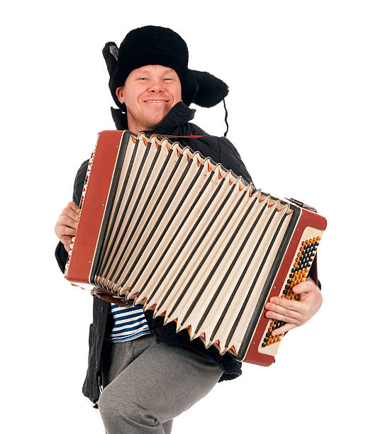 istock Russian man with accordion 135728463