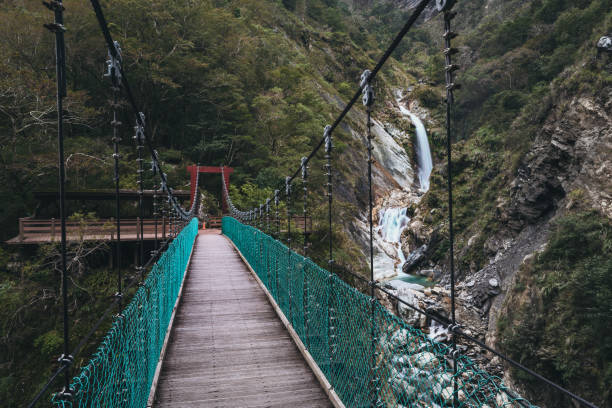 istock Dreamy waterfall with old bridge in Taroko Hulien, Taiwan 1357287443