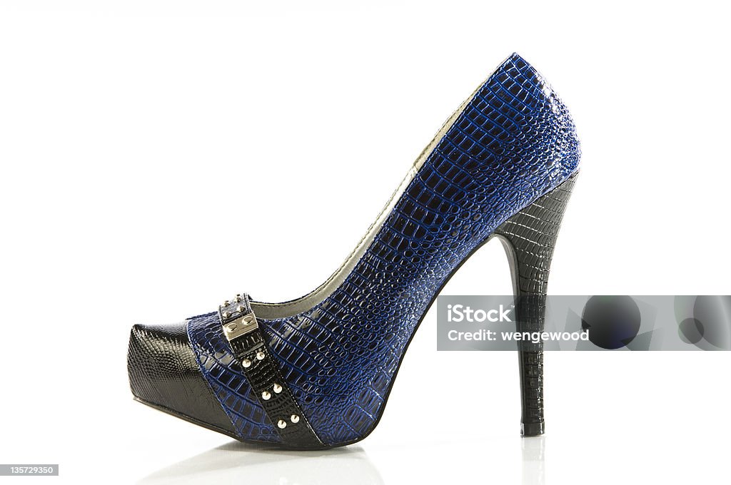 Blauen und schwarzen stiletto high-heel Schuh - Lizenzfrei Accessoires Stock-Foto