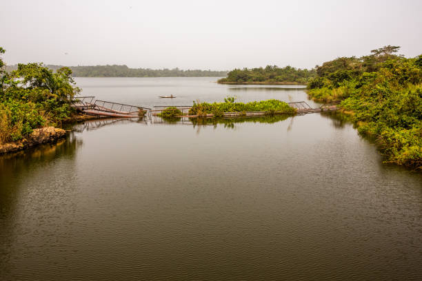 Okinni Dam, located near Osogbo in the Egbedore Local Government area of Osun State, Nigeria.  A major source of water supply for the area. Shot 4 December 2021.