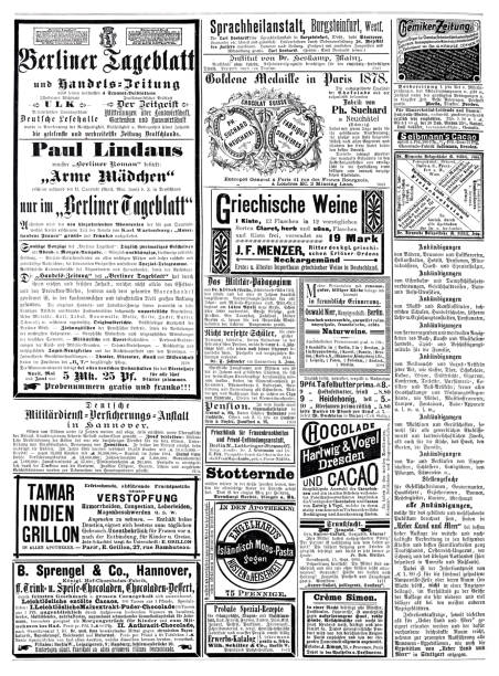 istock Ads in German magazine of 1887 including Berliner Tagblatt 1357298941
