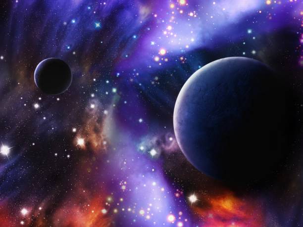 istock Planets in space with star clusters and nebulae 1357302034
