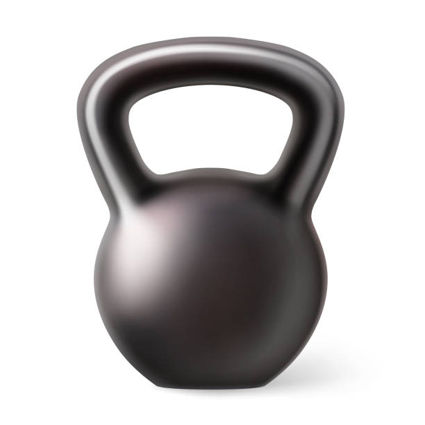 istock Black kettlebell. Tool for sports, fitness equipment. 1357305861