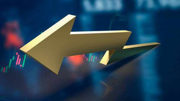 istock The gold arrow up on business chart background 3d rendering 1357306901