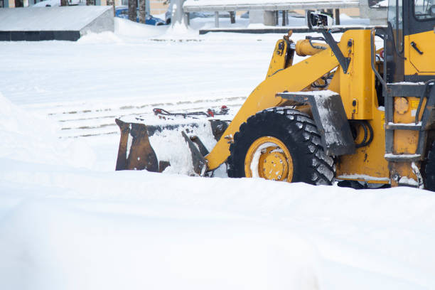 istock Snow removal by a special tractor. 1357310161