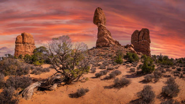 istock Arches National Park with red Sunset 1357311863
