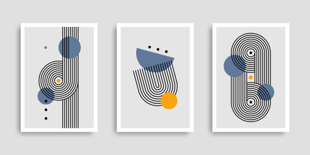istock Set of abstract contemporary posters with geometric shapes. Cover collection. Modern boho minimalist art. 1357314390