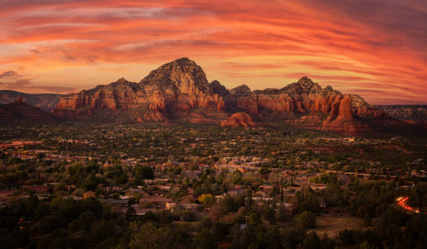 istock Sendona city with red rock background 1357315352