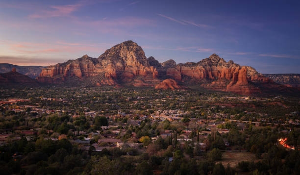 istock Sendona city with red rock background 1357315361