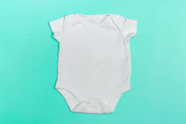 istock Baby body mockup, white on a colored background. Close up. 1357318664