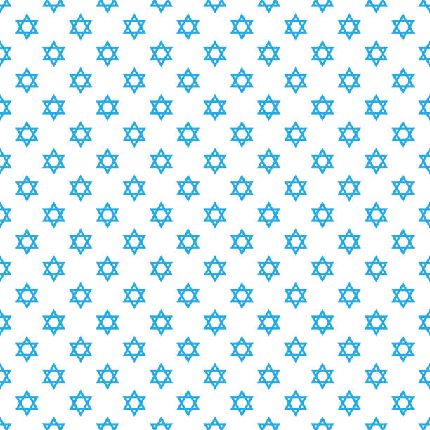 ilustraciones, imágenes clip art, dibujos animados e iconos de stock de ilustración vectorial de patrón de estrella magen david. patrón de símbolo judío israelí, adorno. fondo de la estrella de david. - estrella de david
