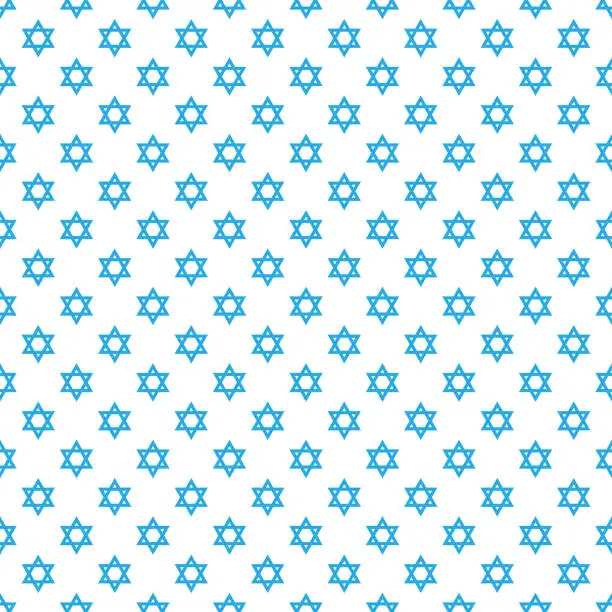 Vector illustration of Magen David star pattern vector illustration. Jewish Israeli symbol pattern, ornament. Star of David background.