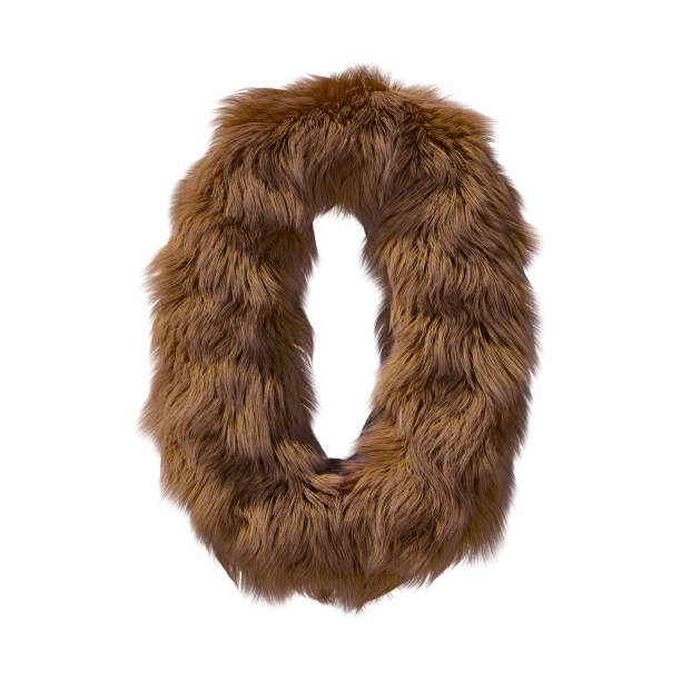 istock Brown teddy bear fur alphabet number 0 isolated on white background. 3D illustration. 1357323772