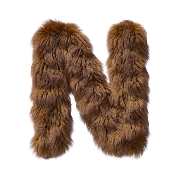 istock Brown teddy bear fur alphabet letter isolated on white background. 3D illustration. 1357323909
