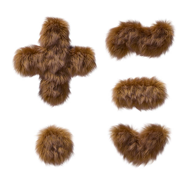 istock Brown teddy bear fur alphabet symbols isolated on white background. 3D illustration. 1357323979