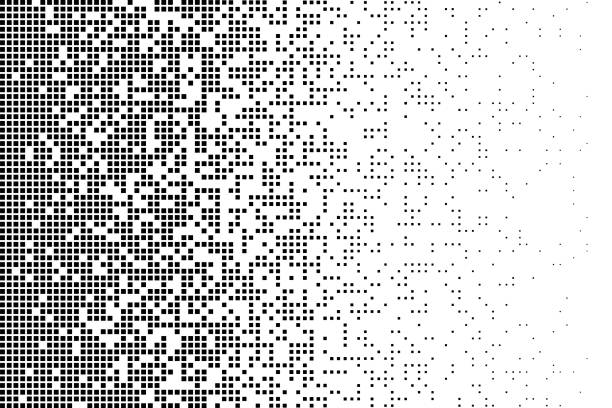 Pixel mosaic. Pixelated pattern, dispersion grayscale background. Business art gradient, square flying. Halftone matrix, blocks falling recent vector texture Pixel mosaic. Pixelated pattern, dispersion background. Business gradient, square flying. Halftone matrix, blocks falling vector texture. Illustration of pattern disintegrating transformation dispersion stock illustrations