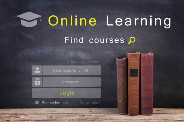 istock E - learning concept, online education login or registration screen design 1357328034