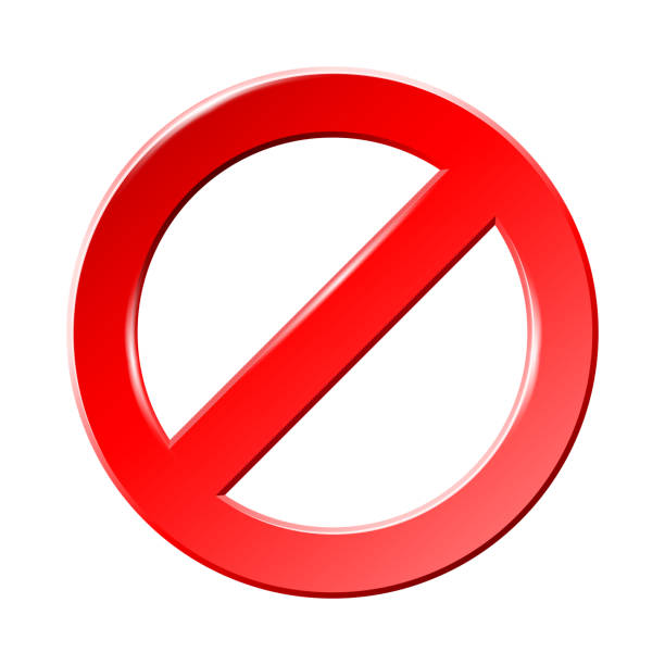 istock Red Ban sign or Stop sign and badge prohibition or forbidden 1357331887