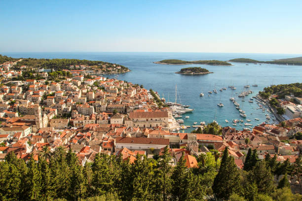 istock Scenic view from Hvar town, seen from Dr. Josip Avelini Park 1357332964