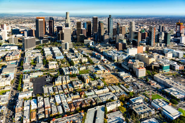 istock Los Angeles Skyline Aerial 1357340636
