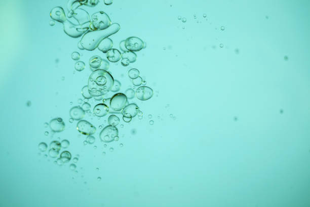 istock Background of rounded drops of water floating 1357342669