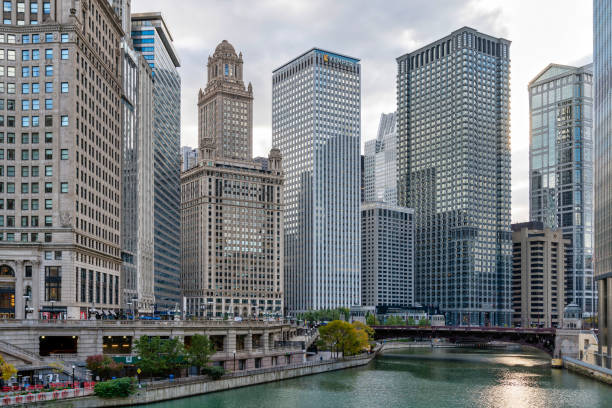 istock Chicago architecture along the Chicago River 1357342913