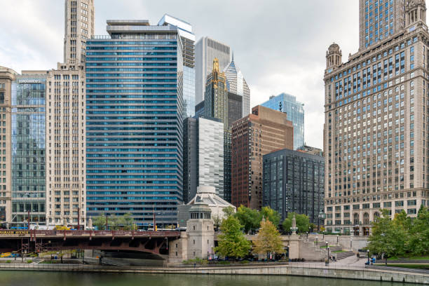 istock Chicago architecture along the Chicago River 1357343642