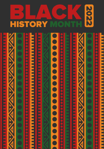 black history month. african american history. celebrated annual. in february in united states and canada. in october in great britain. poster, card, banner, background. vector illustration - black history month 幅插畫檔、美工圖案、卡通及圖標