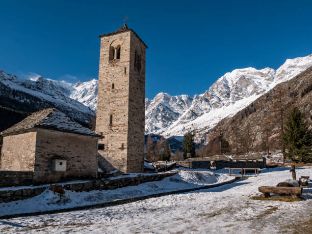 istock Old church in Macugnaga village 1357348121