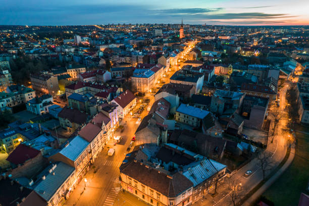 istock Old Town in Tarnow, Poland. Drone View 1357349243