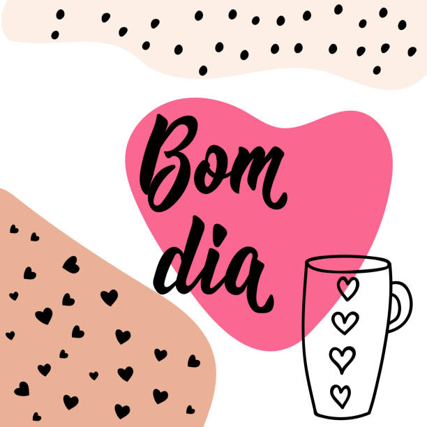 Bom Dia Good Morning In Portuguese Lettering Ink Illustration Modern Brush Calligraphy Bom Dia Social Media Stories And Post Creative Vector - Arte vetorial de stock e mais imagens de Café - Bom Dia Good Morning In Portuguese Lettering Ink Illustration Modern Brush Calligraphy Bom Dia Social Media Stories And Post Creative Vector - Arte vetorial de stock e mais imagens de Café -