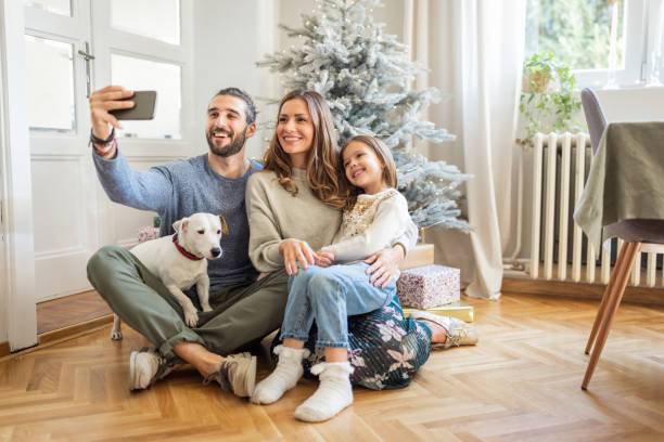 istock Family for Christmas at home 1357356828