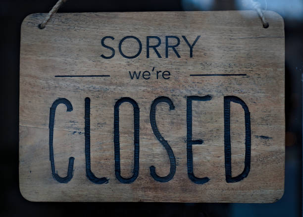 istock wooden closing sign 1357357885